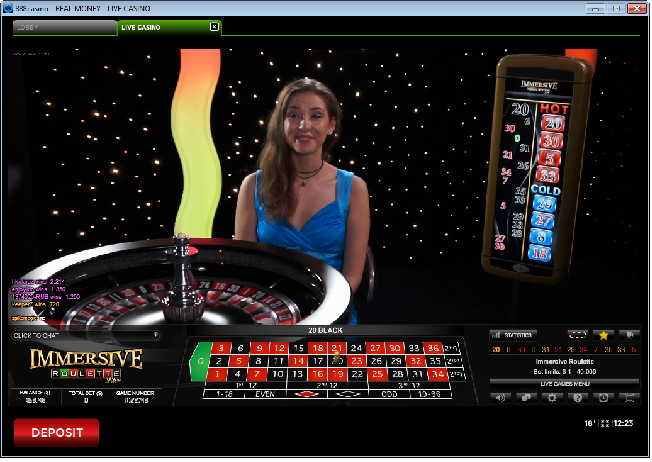 betting view for Immersive Roulette