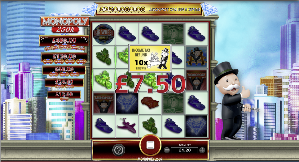 250k monopoly slot