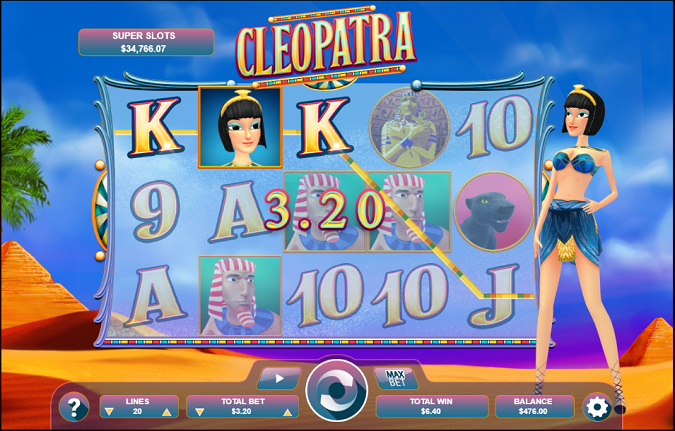 Cleopatra Slot for US Players - Reels View