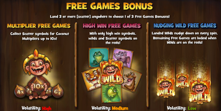 Free Spins Options - Jungle Trouble