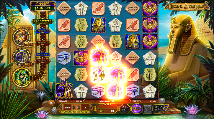Reels View - Legends of the Nile Slot