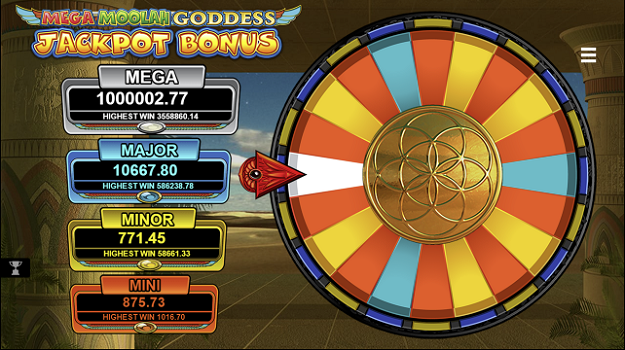 Jackpot Wheel Mega Moolah Goddess