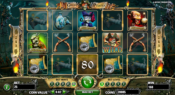 Reels of the NetEnt Ghost Pirates Slot