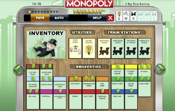 Inventory Monopoly Megaways Slots