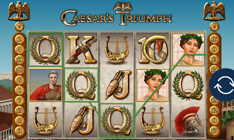 Reels View of RTG Caesar's Triumph Slot