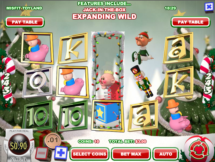 Reels of the Misfit Toyland Slot from Rival Gaming